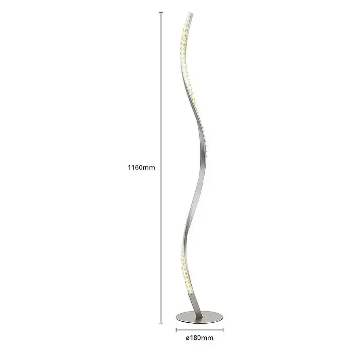 Lindby Stehleuchte Criostal - Höhe: 116 cm, alu / grau / zink, alu / grau / zink
