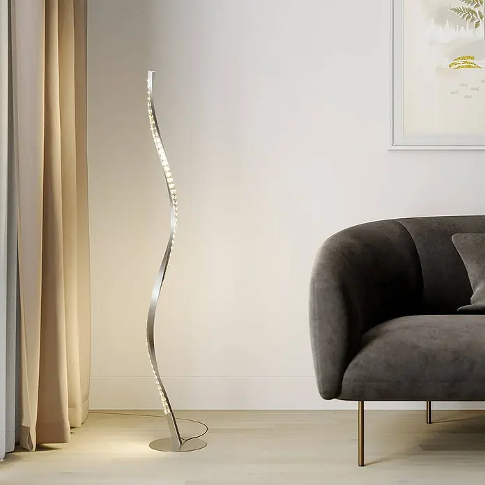 Lindby Stehleuchte Criostal - Höhe: 116 cm, alu / grau / zink, alu / grau / zink