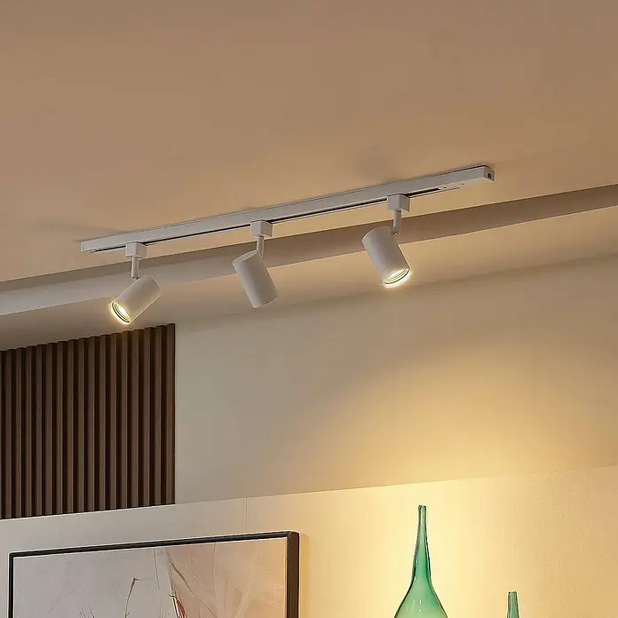 Prios LED-Spannseilsystem Jorell - L x B x H: 100 x 5,5 x 16 cm, weiß / opal, weiß / opal