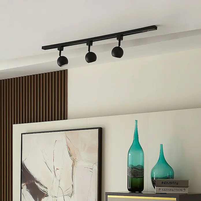 Prios LED-Spannseilsystem Felipo - L x B x H: 100 x 8 x 16 cm, schwarz, schwarz