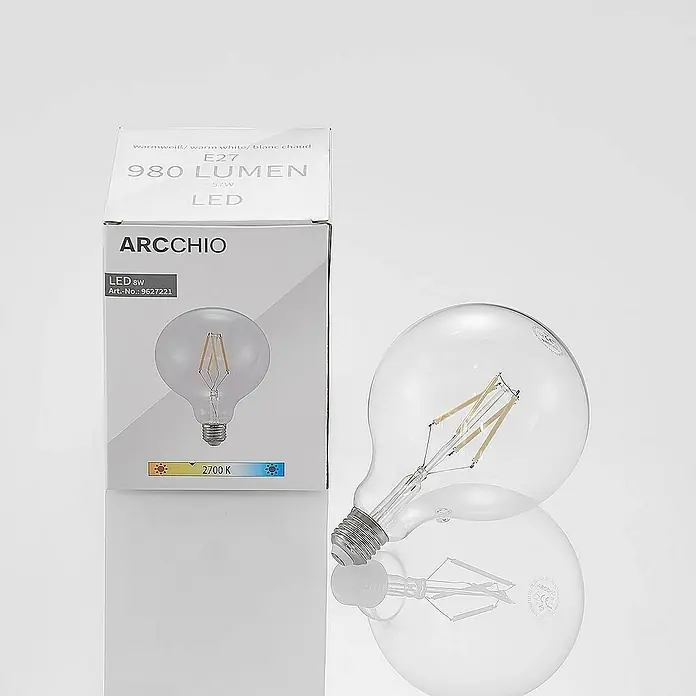 Arcchio LED-Lampe E27 8W LED - E27, Nicht Dimmbar, Warmweiß, 980 lm, 8 W