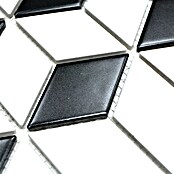 Mosaikfliese Würfel POV 09 (26,6 x 30,5 cm, Weiß/Schwarz, Matt)