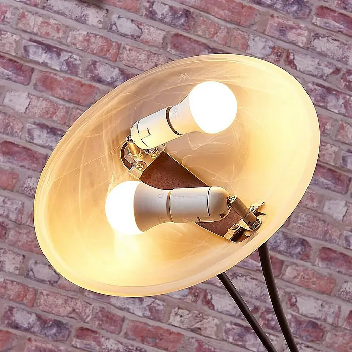 Lindby LED-Deckenfluter Felicia - Höhe: 180 cm, braun / rost