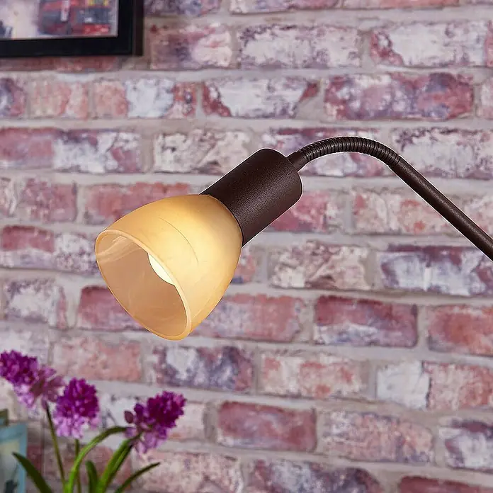 Lindby LED-Deckenfluter Felicia - Höhe: 180 cm, braun / rost