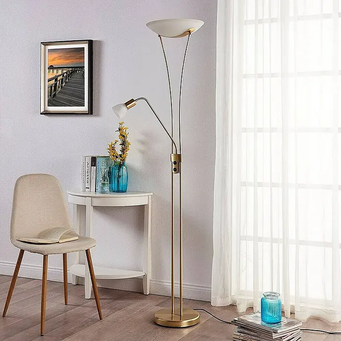 Lindby LED-Deckenfluter Felicia - messing / gold