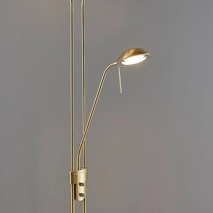 Lindby LED-Deckenfluter Yveta - Höhe: 183 cm, messing / gold, Warmweiß
