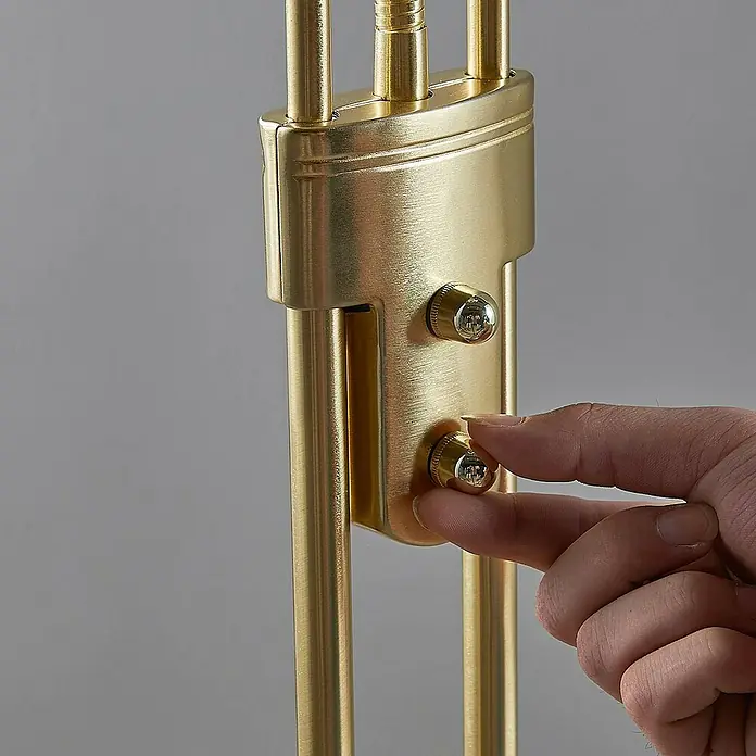 Lindby LED-Deckenfluter Yveta - Höhe: 183 cm, messing / gold, Warmweiß