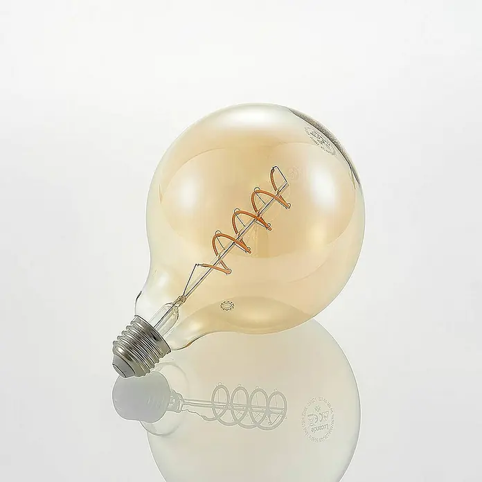 Lucande LED-Lampe E27 G125 LED 4W - E27, Nicht Dimmbar, Warmweiß, 280 lm, 4 W