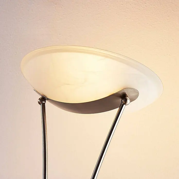 Lindby LED-Deckenfluter Felicia - Höhe: 180 cm, alu / grau / zink