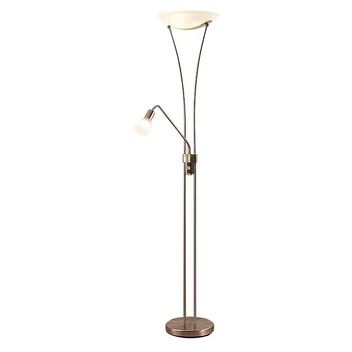 Lindby LED-Deckenfluter Felicia - Höhe: 180 cm, alu / grau / zink