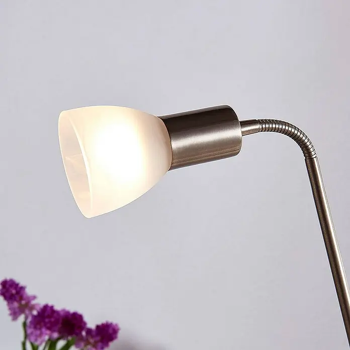 Lindby LED-Deckenfluter Felicia - Höhe: 180 cm, alu / grau / zink