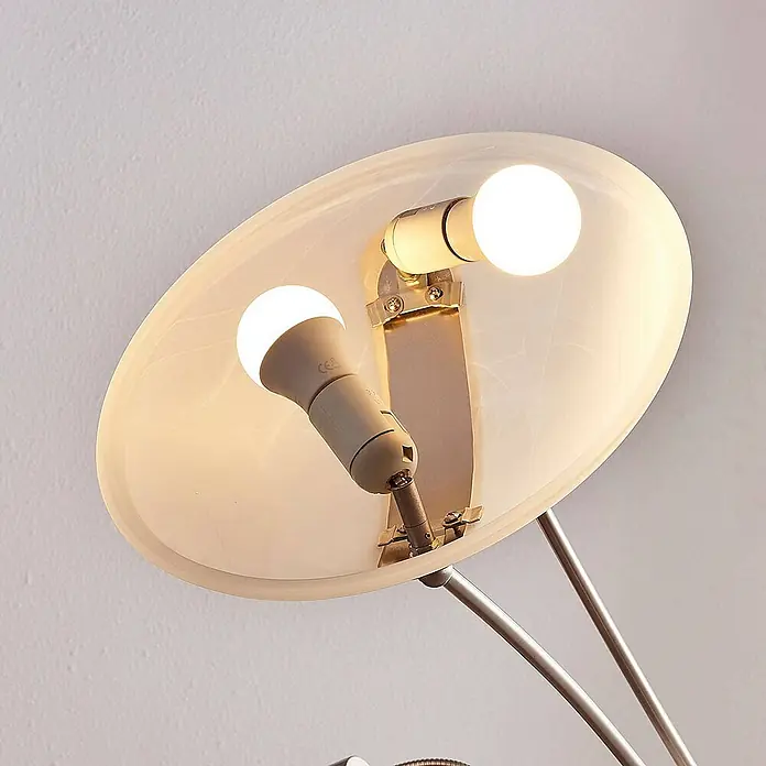 Lindby LED-Deckenfluter Felicia - Höhe: 180 cm, alu / grau / zink