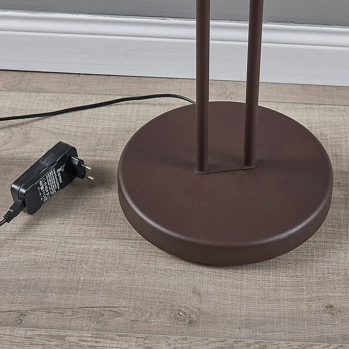Lindby LED-Deckenfluter Yveta - Höhe: 183 cm, braun / rost, Warmweiß