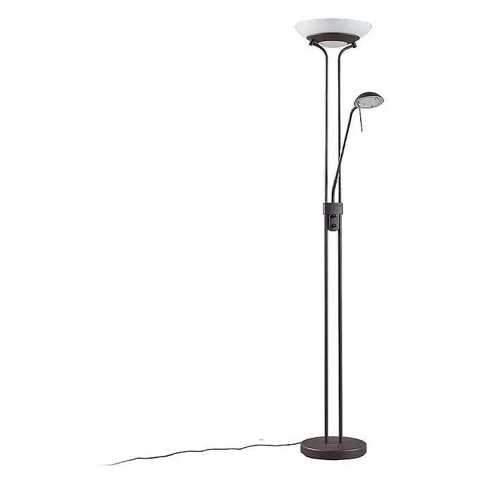 Lindby LED-Deckenfluter Yveta - Höhe: 183 cm, braun / rost, Warmweiß
