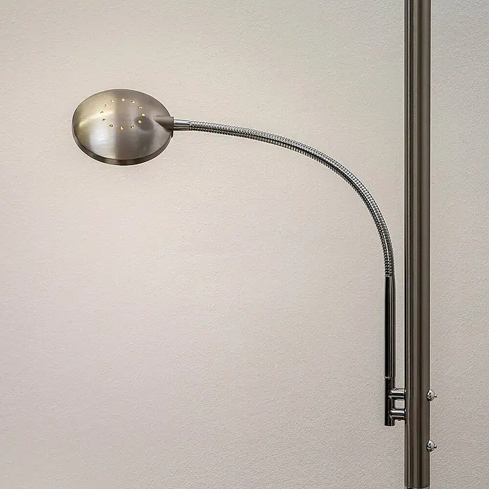 Lindby LED-Deckenfluter Malea - Höhe: 180 cm, alu / grau / zink, alu / grau / zink, Warmweiß