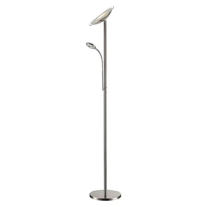 Lindby LED-Deckenfluter Malea - Höhe: 180 cm, alu / grau / zink, alu / grau / zink, Warmweiß