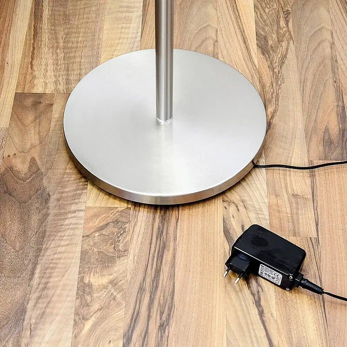 Lindby LED-Deckenfluter Malea - Höhe: 180 cm, alu / grau / zink, alu / grau / zink, Warmweiß