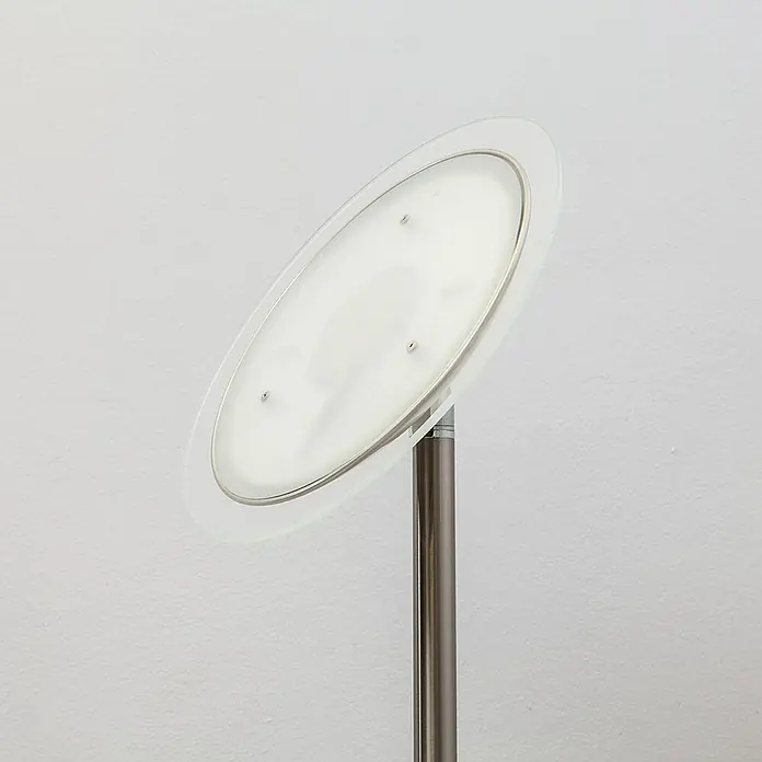 Lindby LED-Deckenfluter Malea - Höhe: 180 cm, alu / grau / zink, alu / grau / zink, Warmweiß