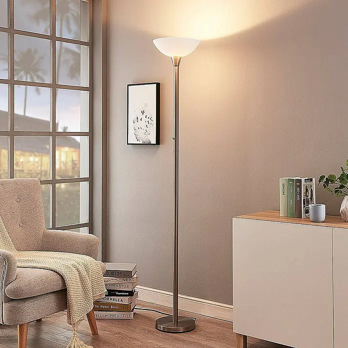 Lindby LED-Deckenfluter Ignacia - alu / grau / zink
