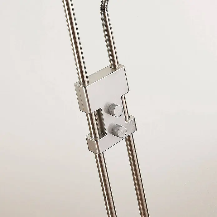 Lindby LED-Deckenfluter Jonne - Höhe: 180 cm, alu / grau / zink, Warmweiß