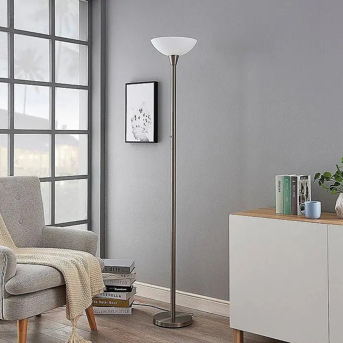 Lindby LED-Deckenfluter Ignacia - alu / grau / zink