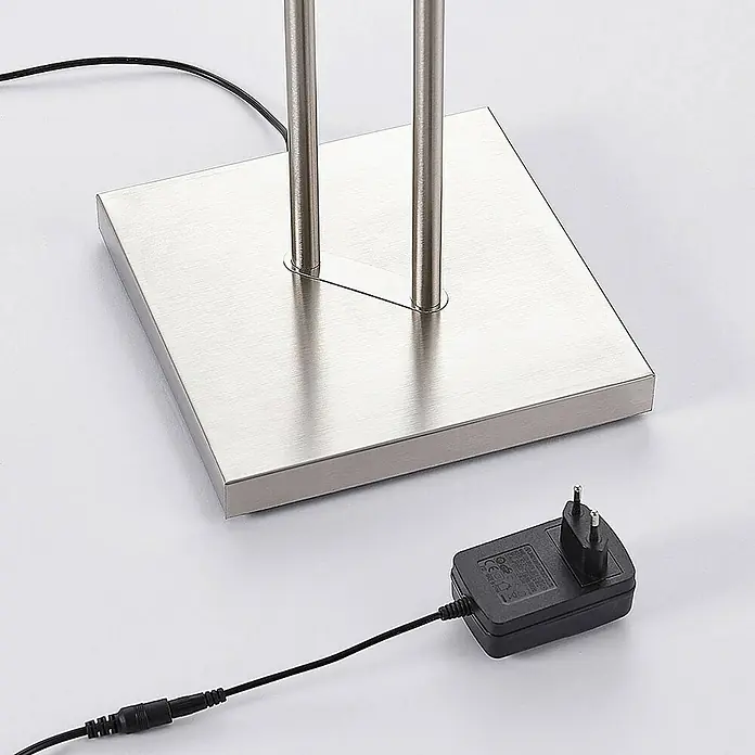 Lindby LED-Deckenfluter Jonne - Höhe: 180 cm, alu / grau / zink, Warmweiß