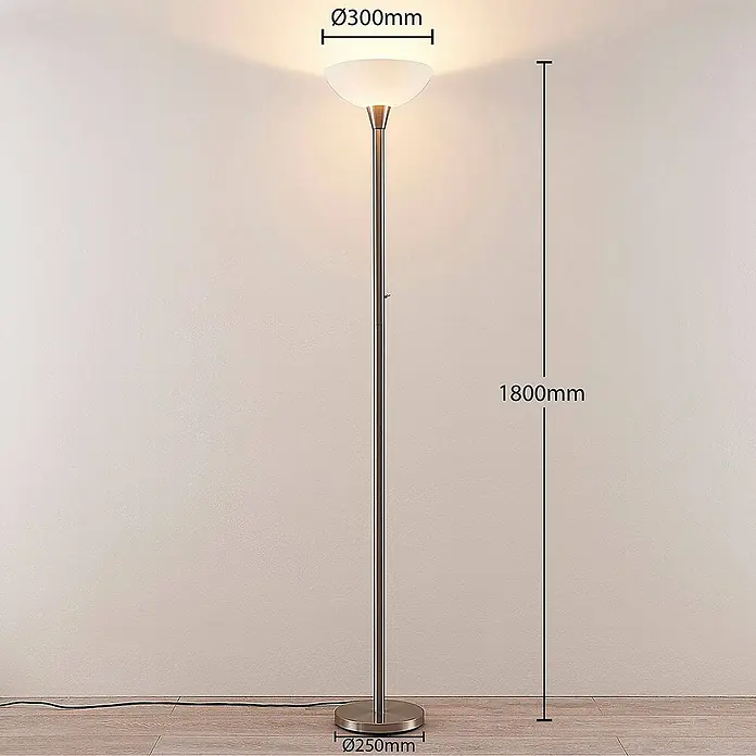 Lindby LED-Deckenfluter Ignacia - alu / grau / zink