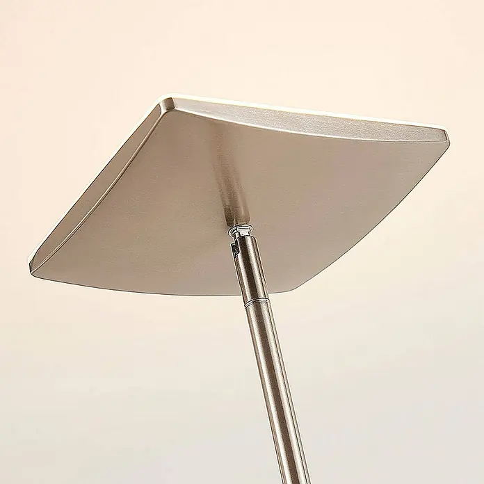 Lindby LED-Deckenfluter Jonne - Höhe: 180 cm, alu / grau / zink, Warmweiß