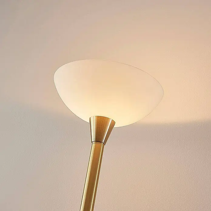 Lindby LED-Deckenfluter Ignacia - Höhe: 180 cm, messing / gold