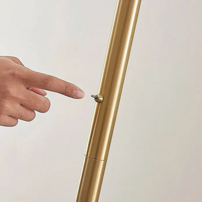 Lindby LED-Deckenfluter Ignacia - Höhe: 180 cm, messing / gold