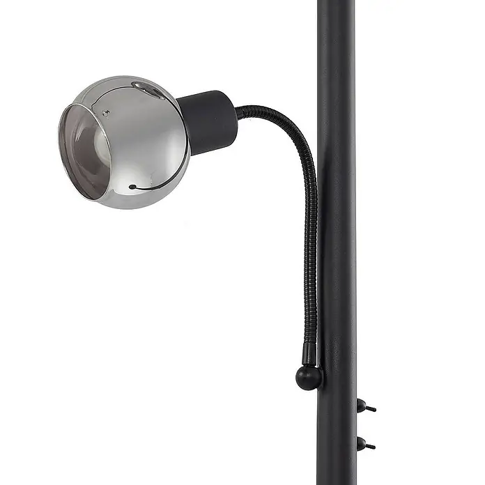 Lindby LED-Deckenfluter Nehemia - Höhe: 185 cm, schwarz, klar / transparent