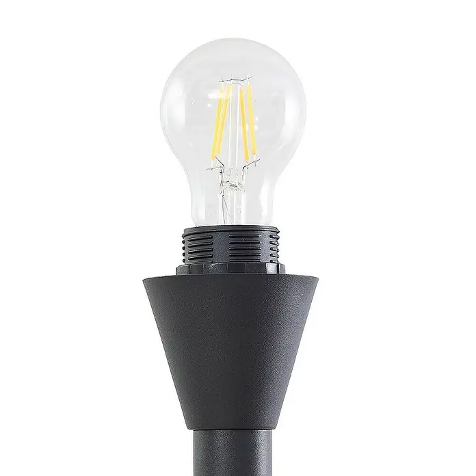 Lindby LED-Deckenfluter Nehemia - Höhe: 185 cm, schwarz, klar / transparent