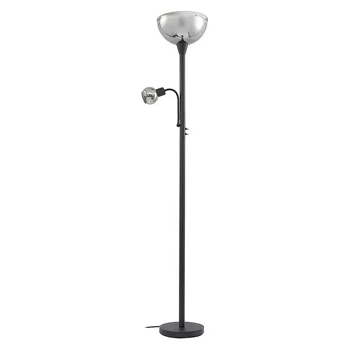 Lindby LED-Deckenfluter Nehemia - Höhe: 185 cm, schwarz, klar / transparent