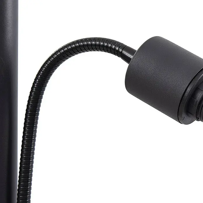Lindby LED-Deckenfluter Nehemia - Höhe: 185 cm, schwarz, klar / transparent
