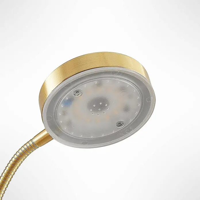 Lindby LED-Deckenfluter Seppa - Höhe: 180 cm, messing / gold, messing / gold, Warmweiß