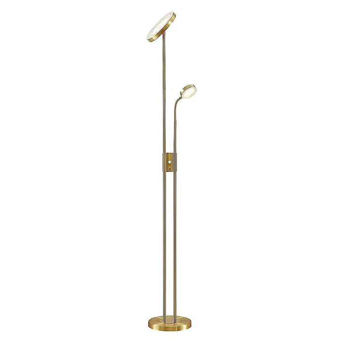 Lindby LED-Deckenfluter Seppa - Höhe: 180 cm, messing / gold, messing / gold, Warmweiß