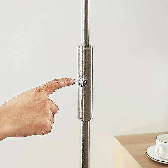 Lindby LED-Deckenfluter Darion - alu / grau / zink, alu / grau / zink, Warmweiß