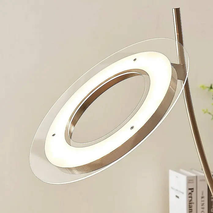 Lindby LED-Deckenfluter Darion - alu / grau / zink, alu / grau / zink, Warmweiß