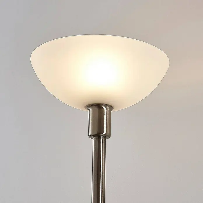 Lindby LED-Deckenfluter Jost - Höhe: 180 cm, alu / grau / zink