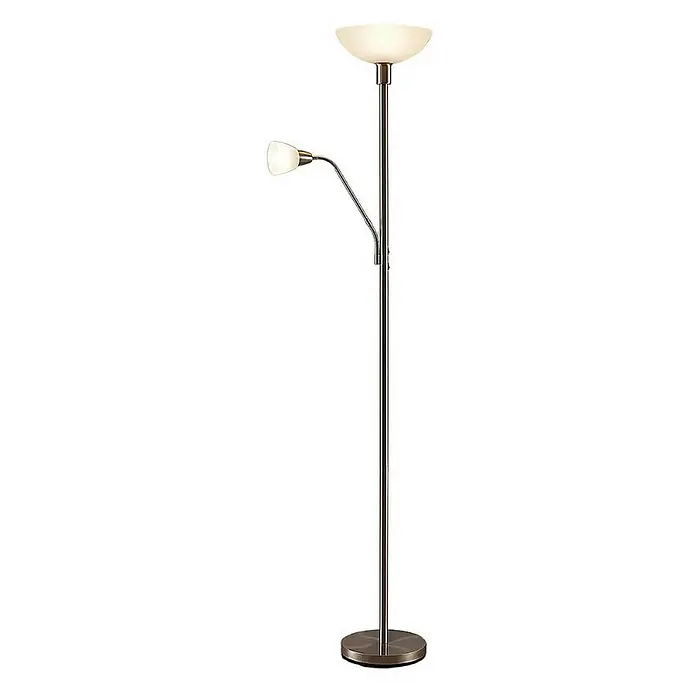 Lindby LED-Deckenfluter Jost - Höhe: 180 cm, alu / grau / zink