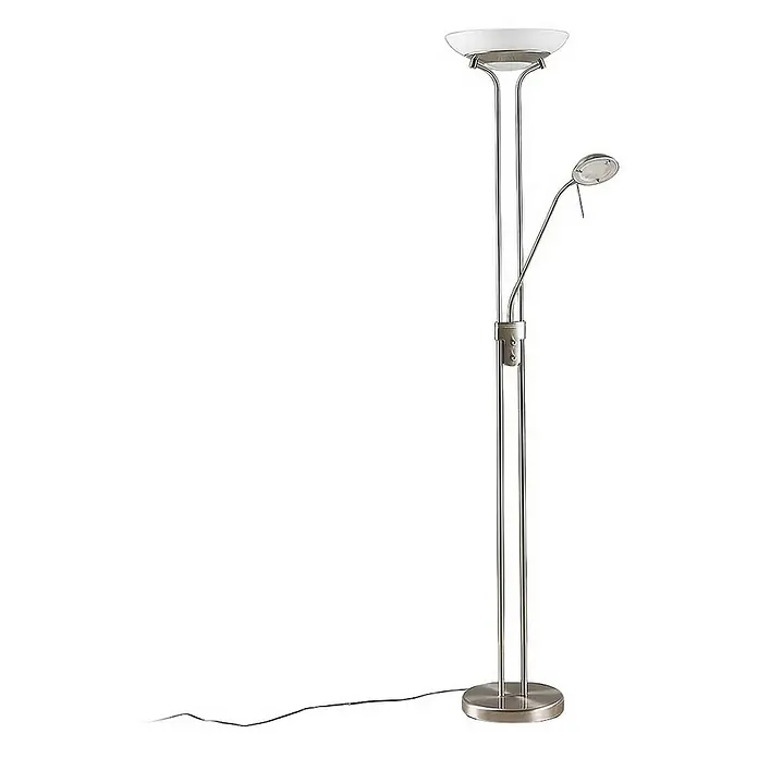 Lindby LED-Deckenfluter Yveta - Höhe: 183 cm, alu / grau / zink, Warmweiß