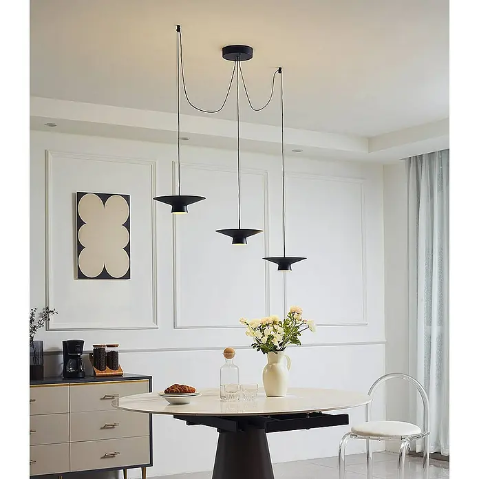 Lindby Pendelleuchte Norvind - L x B x H: 120 x 25 x 7 cm, schwarz, sandSchwarz, gold