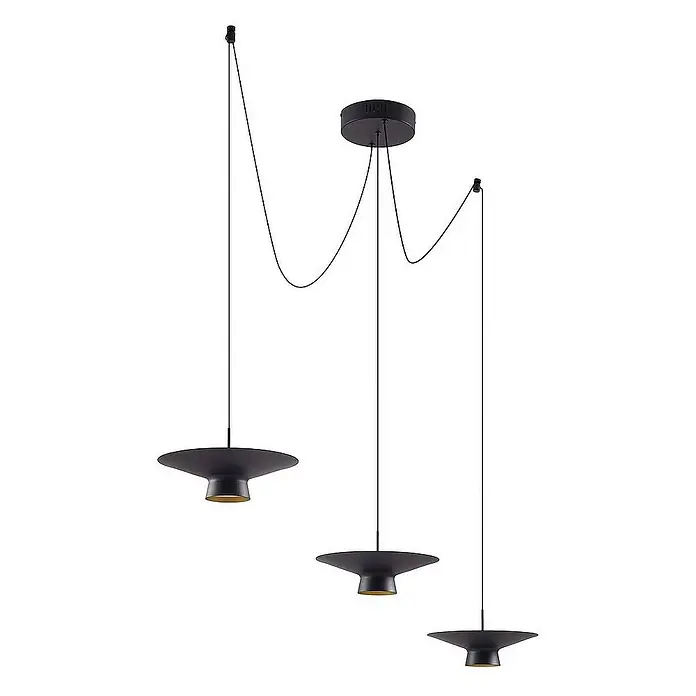 Lindby Pendelleuchte Norvind - L x B x H: 120 x 25 x 7 cm, schwarz, sandSchwarz, gold