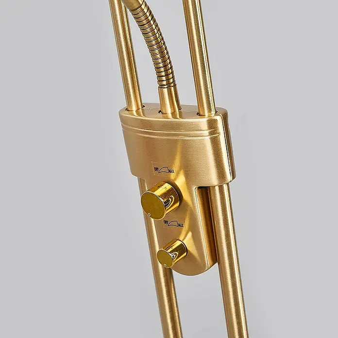 Lindby LED-Deckenfluter Josefin - Höhe: 180 cm, messing / gold, messing / gold, Warmweiß