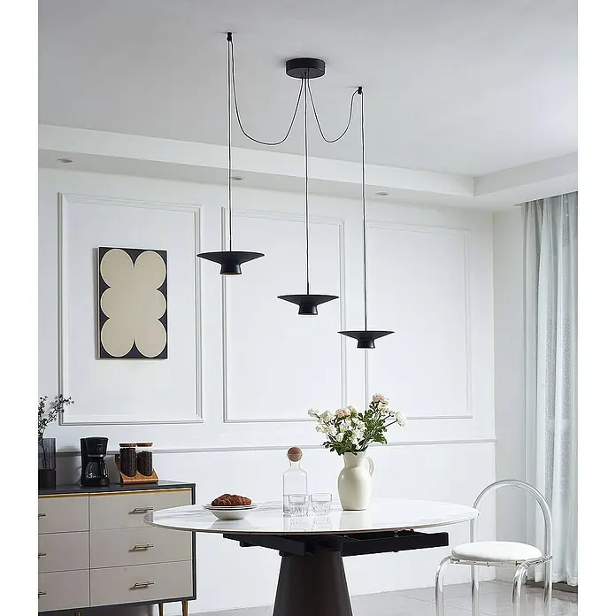 Lindby Pendelleuchte Norvind - L x B x H: 120 x 25 x 7 cm, schwarz, sandSchwarz, gold