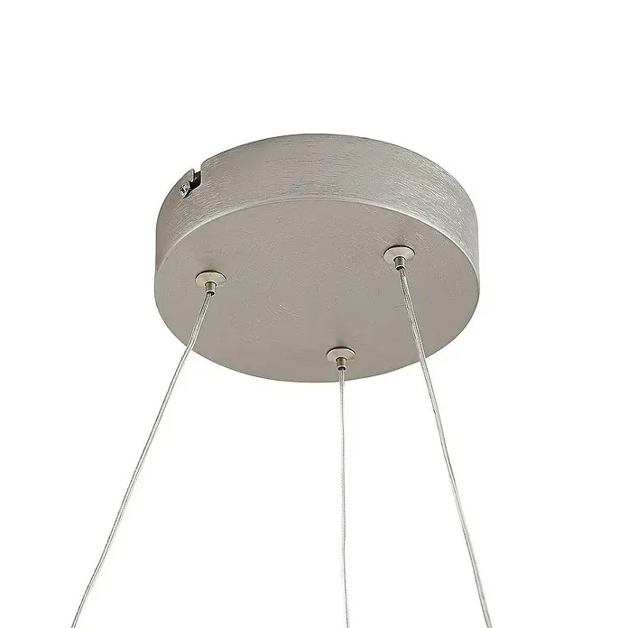 Lucande Pendelleuchte Eloura - L x B x H: 58 x 58 x 5 cm, alu / grau / zink, silber, weiß