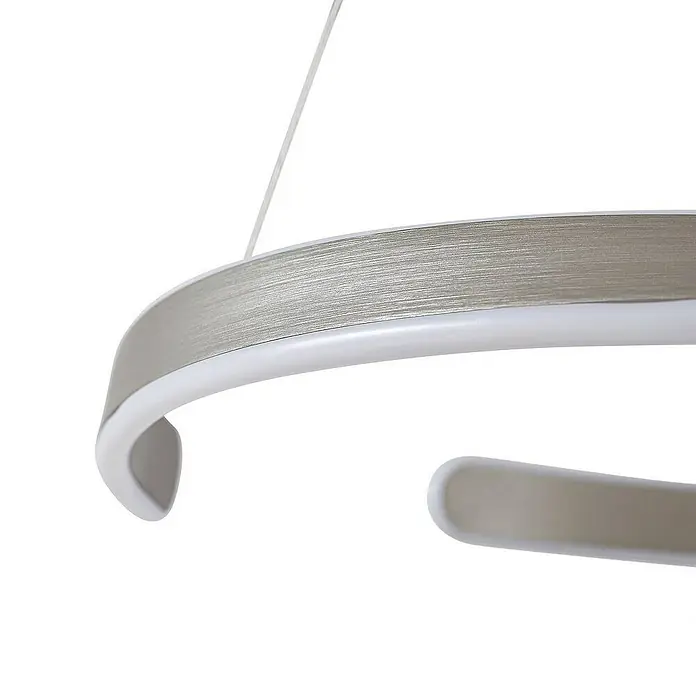 Lucande Pendelleuchte Eloura - L x B x H: 58 x 58 x 5 cm, alu / grau / zink, silber, weiß