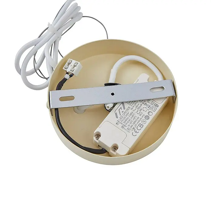 Lucande Pendelleuchte Audrina - L x B x H: 45 x 5,5 x 79 cm, creme / amber, beige, weiß