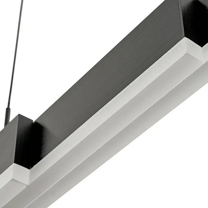 Lucande Pendelleuchte Torven - L x B x H: 121,5 x 5,5 x 8 cm, schwarz, Schwarz