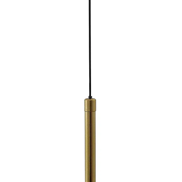 Lucande Pendelleuchte Joran - L x B x H: 25 x 25 x 25 cm, weiß / opal, opal weiß, gold, Schwarz